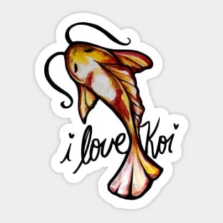 I Love Koi Fish Sticker